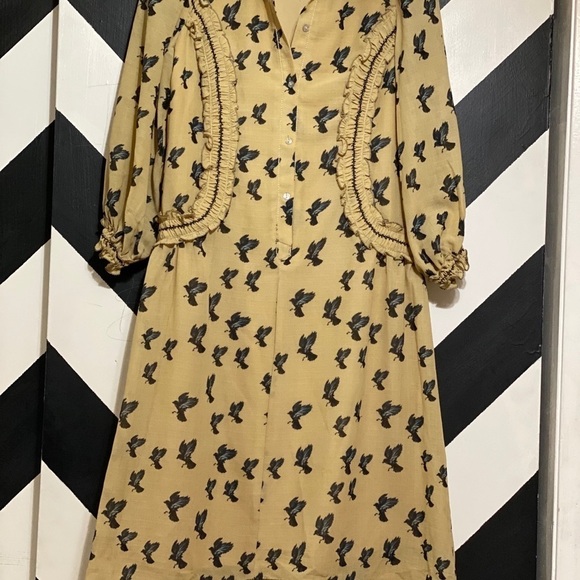 Max Studio London Dress Midi Dress. Bird Printed - Picture 2 of 13